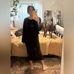 Black Knit Sweater and Skirt Set